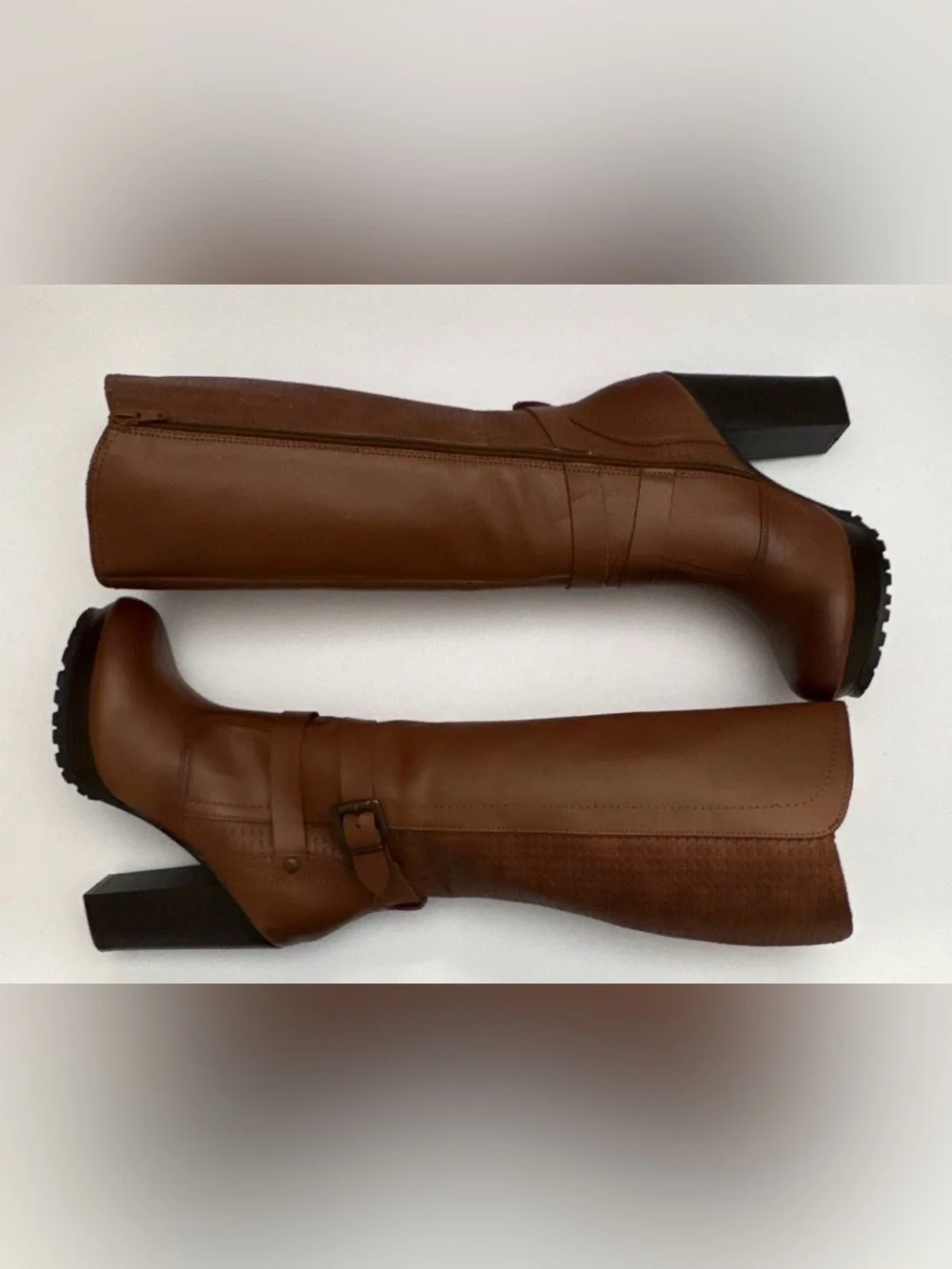 ANDREA  Chestnut Brown Knee-High Platform Boots